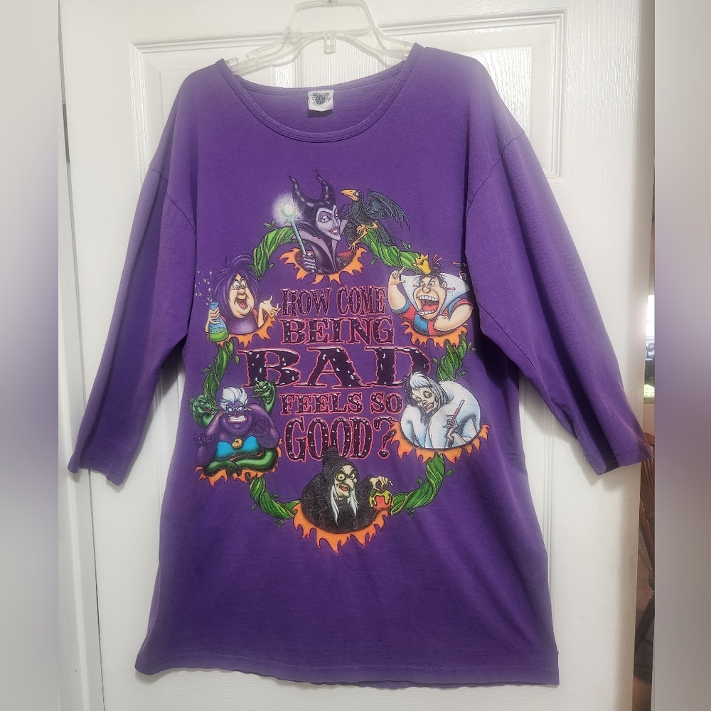 Vintage Disney Villains Long Tee One Size - Picture 3 of 16